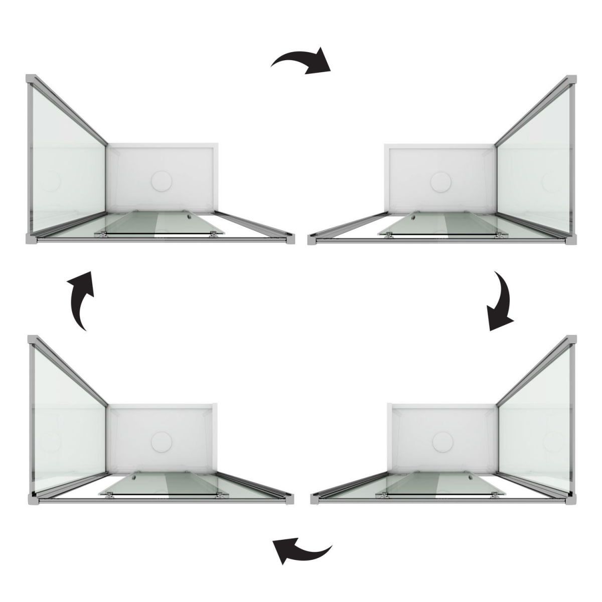Idralite Young Duo Duschkabine 160x80 Cm – 2 Schiebetüren, ESG-Strukturglas, Höhe 198 Cm